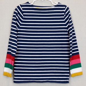 Boden Ella Breton blue and white long sleeve top-6/7 yrs